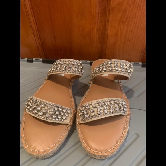New STEVE MADDEN ZENDAYA SANDALS 8 rhinestone glitter slide - Picture 3 of 4